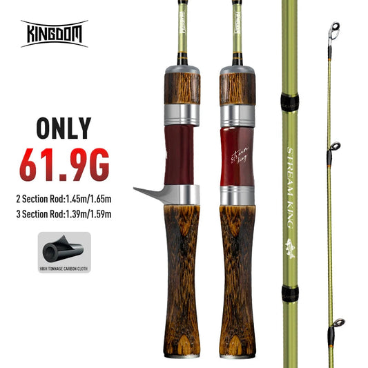 Kingdom Fishing Rods STREAM KING Ultralight 62g Spinning Casting 1.45/1.65/1.39/1.53m UL Baitcasting Travel Stream Fishing Rod Wild Frontier Gear LLC
