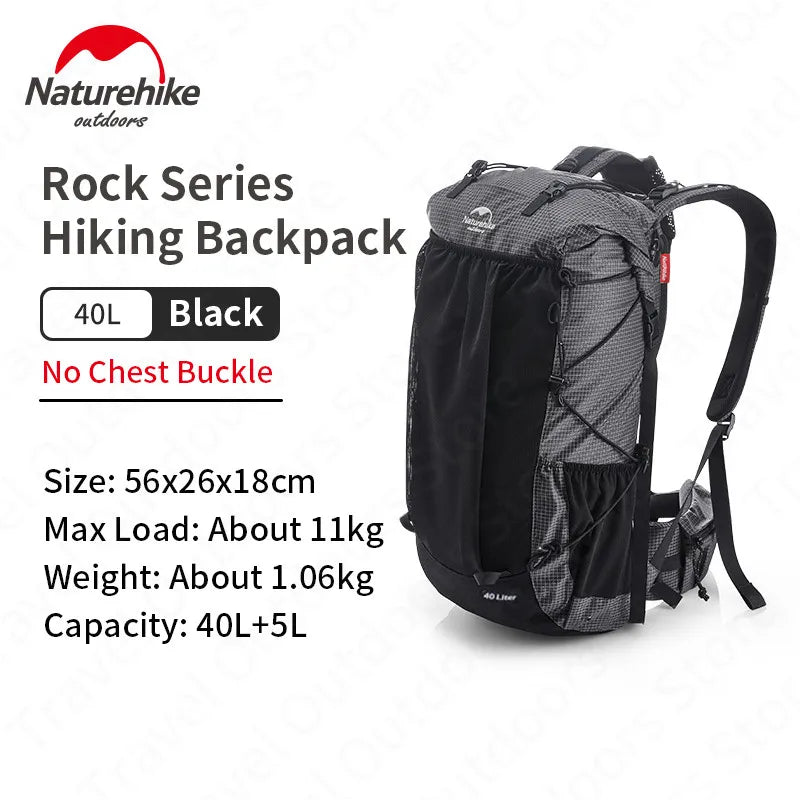 Naturehike Ultralight Backpack 60+5L/40L With Frame Waterproof Travel Bag Large Capacity Camping Outdoor Hiking With Rain Cover Wild Frontier Gear LLC