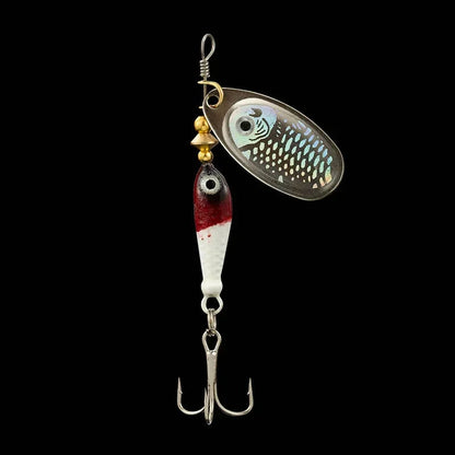 1pcs Rotating Metal Spinner Fishing Lures 9.1g 7cm Sequins Iscas Artificial Hard Baits Crap Bass Treble Hook Tackle Accessories Wild Frontier Gear LLC