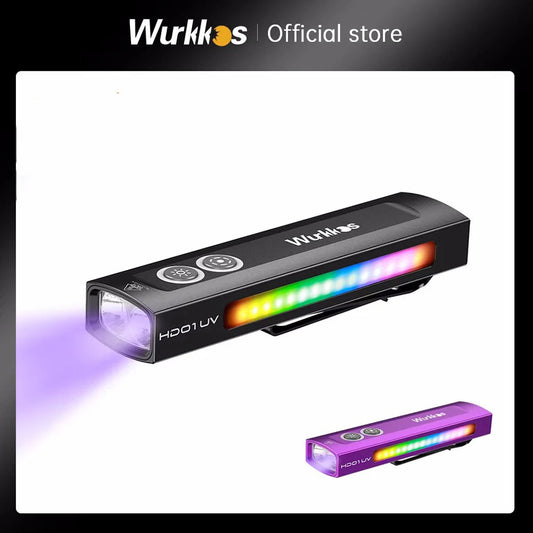 Wurkkos HD01 UV Multifunctional EDC Flashlight 1200 LM with 365nm UV light White flood 90CRI LED Side RGB Lights IP65 Waterproof Wild Frontier Gear LLC