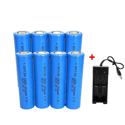 2000mah 18650 Rechargeable Battery with Charger 3.7V Li-ion Batteries for Electric Pointer Doorbell Flashlight Lithium Battery Wild Frontier Gear LLC