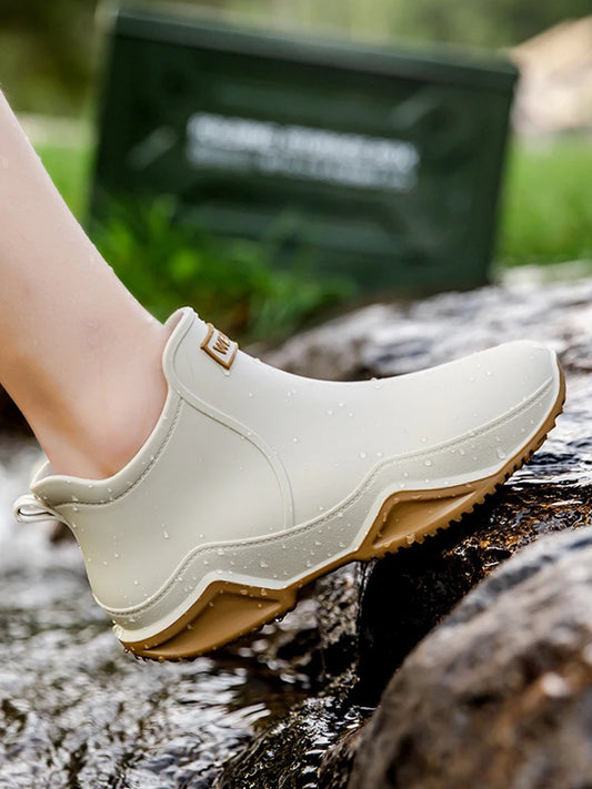 Fashion Couple's Outdoor Rain Boots New Men High Top Hiking Fishing Water Shoes Anti-slip Chef Work Ankle Boots Waterproof Shoes - Wild Frontier Gear LLC