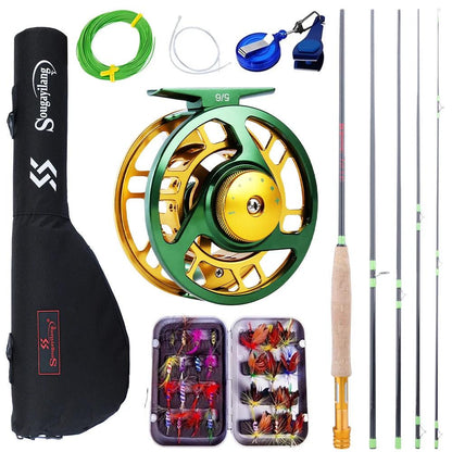 Sougayilang Fly Fishing Rod and Reel Full Kit 5sections Carbon Fly Fishing Rod and 5/6 Reel Perch Fly Fishing Suitable for Pesca - Wild Frontier Gear LLC