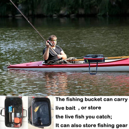 Portable EVA Thicken Waterproof Zipper Fishing Box Portable Folding Bag for Live Fish Bucket, Fishing Tackle with Shoulder Strap - Wild Frontier Gear LLC