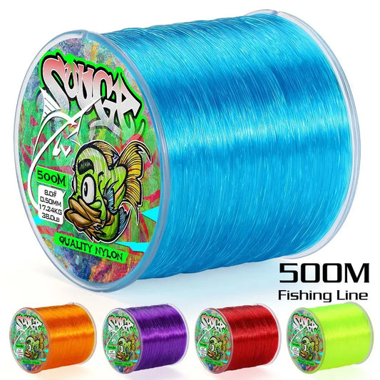 Sougayilang  Fishing Line 500M Super Strong 5 Colors 0.14-0.50mm Nylon Fishing Line for Outdoor Sports Carp Fishing Accessories