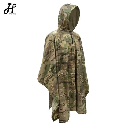 CP Military Poncho Rainwear 210T Nylon+PVC Waterproof Fabric Rainwear Camouflage War Game Hunting Airsoft Accessories Rain Coat
