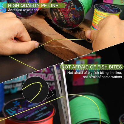 Sougayilang 4 Strands Braided Fishing Line 100M 300M Multifilament Carp Fishing Wire Fishing Accessories Durable PE Line Pesca