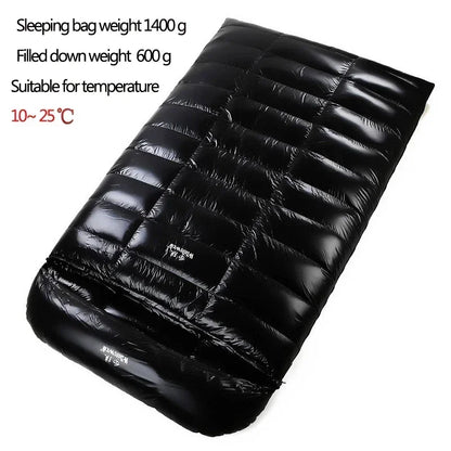 2 Person White Duck Down Filled Camping Or Home Sleeping Bag Thin Suitable For Warm Weather Size 220 X 130cm Large Space