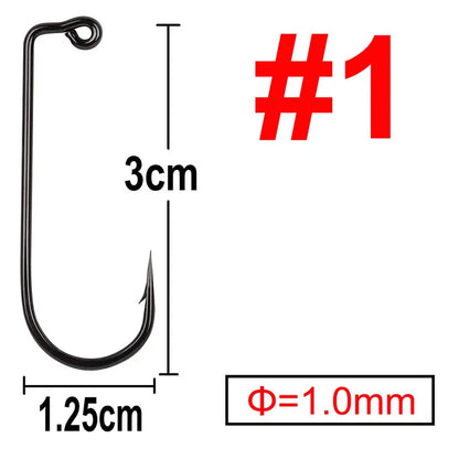 500 pcs 90 Degree Jig Fly Tying Strong Wire Saltwater Freshwater Fish Hook Aberdeen jig fishing size 6 4 2 1 1/0 to 4/0#