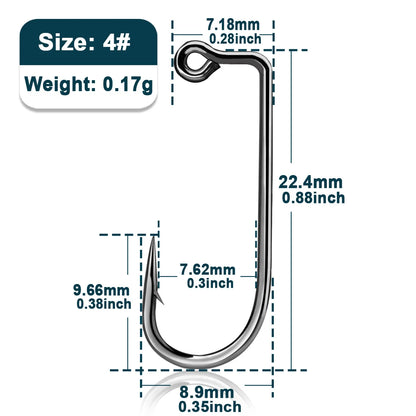 Fishing Jig Hook 50~200Pcs 90 Degree Jig Hook High Carbon Steel Long Shank Jig Head Mold Aberdeen Hook Saltwater Fishing Tackle