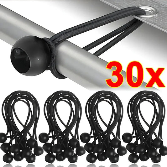 Outdoor Elastic Ball Rope Bungee Cords Portable Tent Fixing Tarpaulin Awning Canopy Heavy Duty Tarp Tie Down for Shelter Cargo Wild Frontier Gear LLC