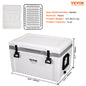 VEVOR 25/33/45/52QT Hard Cooler Insulated Portable Large Capacity Ice Chest Cooling Box for Family Outdoor Camping Activities