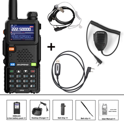 2024 New baofeng 5RM 8W multi-band handheld radio 2500mAh 999CH Type-C direct charging long range two-way radio