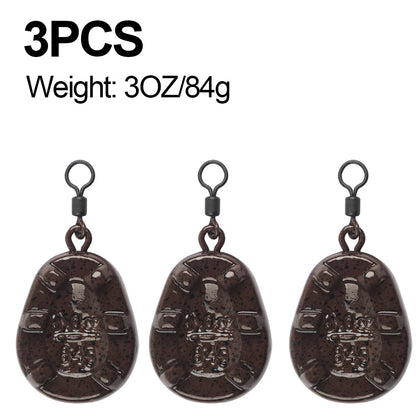 3Pcs Drop shot Carp Fishing weight Carp sinker with swivel for Catfish Surf Trolling jig lure fishing Tackle  2/2.5/3/3.5/4OZ