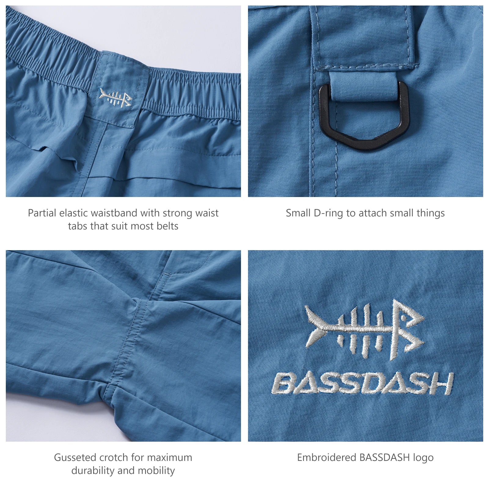 Bassdash Men's 6" Fishing Shorts UPF 50+ Water Resistant Quick Dry Hiking Cargo Shorts with Multi Pocket FS25M - Wild Frontier Gear LLC