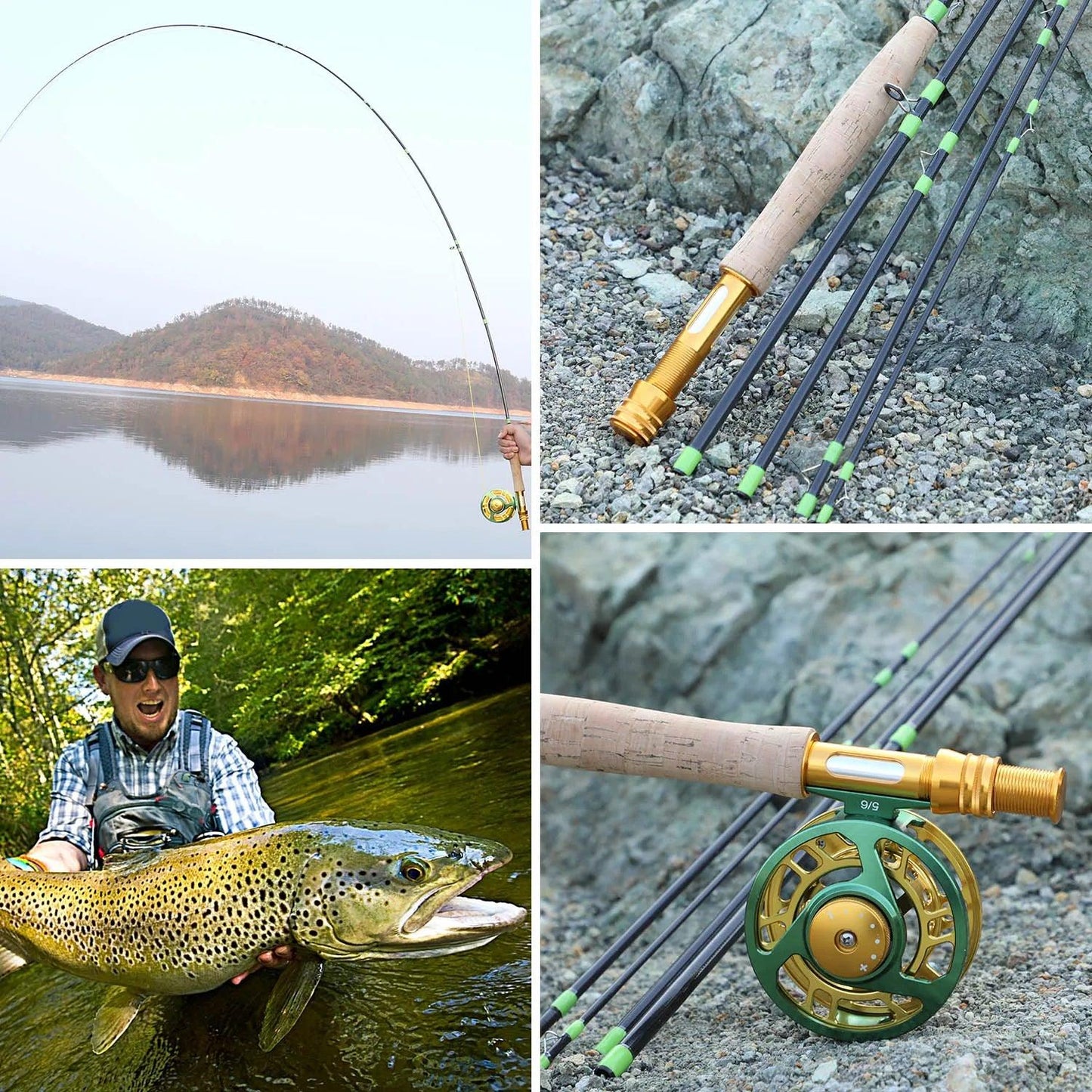 Sougayilang Fly Fishing Rod and Reel Full Kit 5sections Carbon Fly Fishing Rod and 5/6 Reel Perch Fly Fishing Suitable for Pesca - Wild Frontier Gear LLC