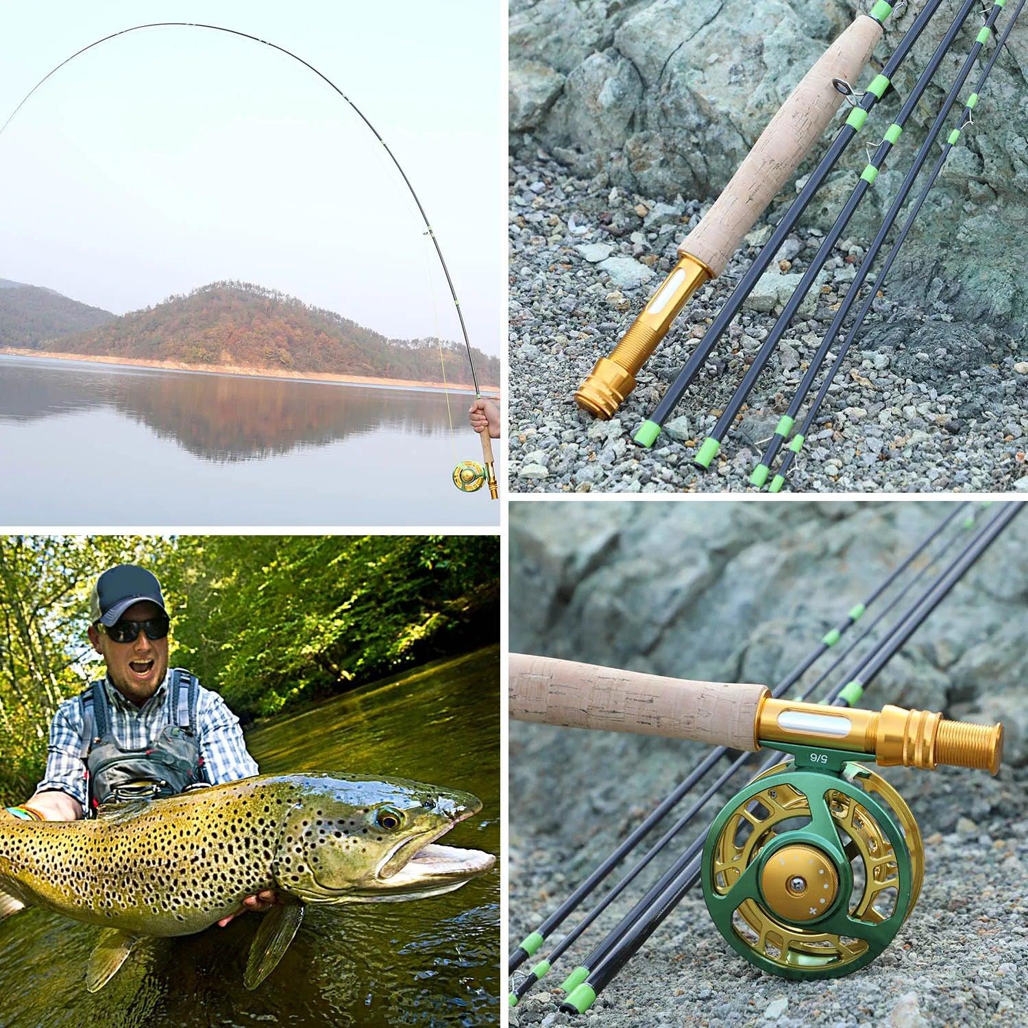 Sougayilang Fly Fishing Rod and Reel Full Kit 5sections Carbon Fly Fishing Rod and 5/6 Reel Perch Fly Fishing Suitable for Pesca - Wild Frontier Gear LLC