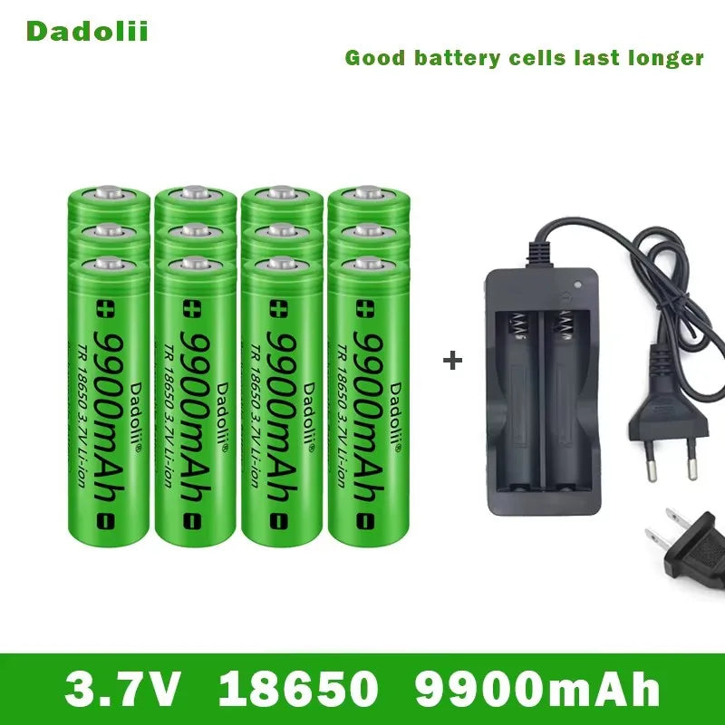 18650 Battery Rechargeable Battery 3.7V 18650 9800mAh Capacity Li-ion Rechargeable Battery For Flashlight Torch Battery+Charger Wild Frontier Gear LLC