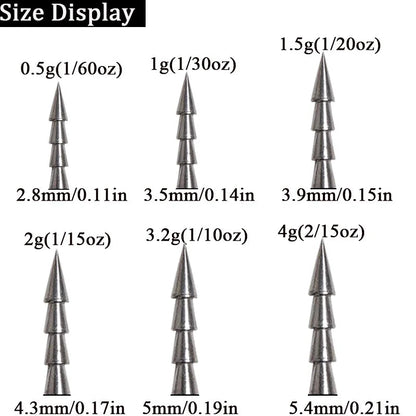 10pcs/lot Fishing Insert Weight 0.5g 1g 1.5g 2g 3.2g 4g Weight Sinker Fishing Soft Bait Fishing Accessories Wild Frontier Gear LLC