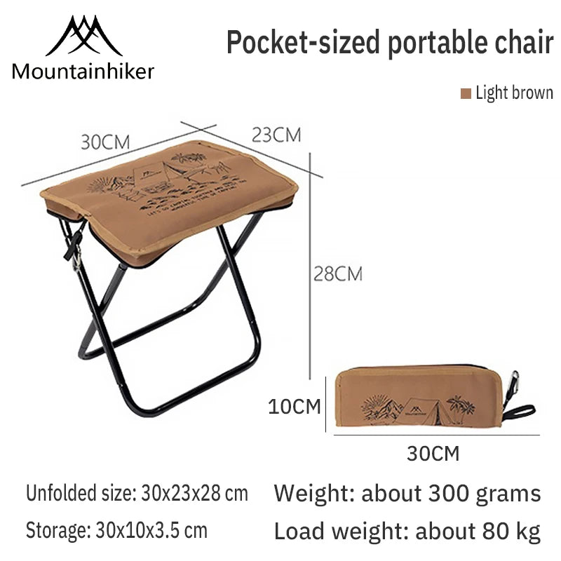 Mountainhiker camping portable folding stool ultra-light aluminum alloy storage chair mini fishing chair picnic light furniture - Wild Frontier Gear LLC