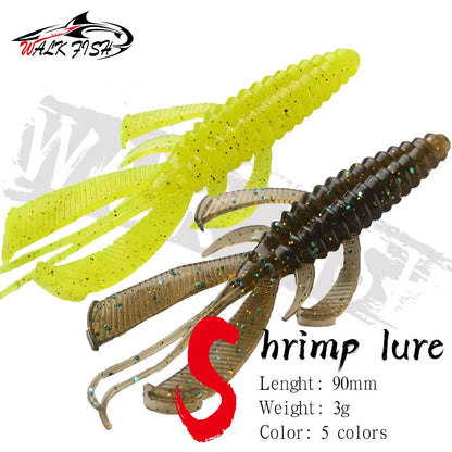 WALK FISH 8PCS Crazy Flapper Fishing Lures 90mm 3g Soft Lure Fishing Lures Soft TPR Baits Shrimp Bass Peche Gear Fishing Tackle Wild Frontier Gear LLC