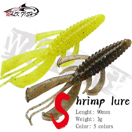 WALK FISH 8PCS Crazy Flapper Fishing Lures 90mm 3g Soft Lure Fishing Lures Soft TPR Baits Shrimp Bass Peche Gear Fishing Tackle Wild Frontier Gear LLC