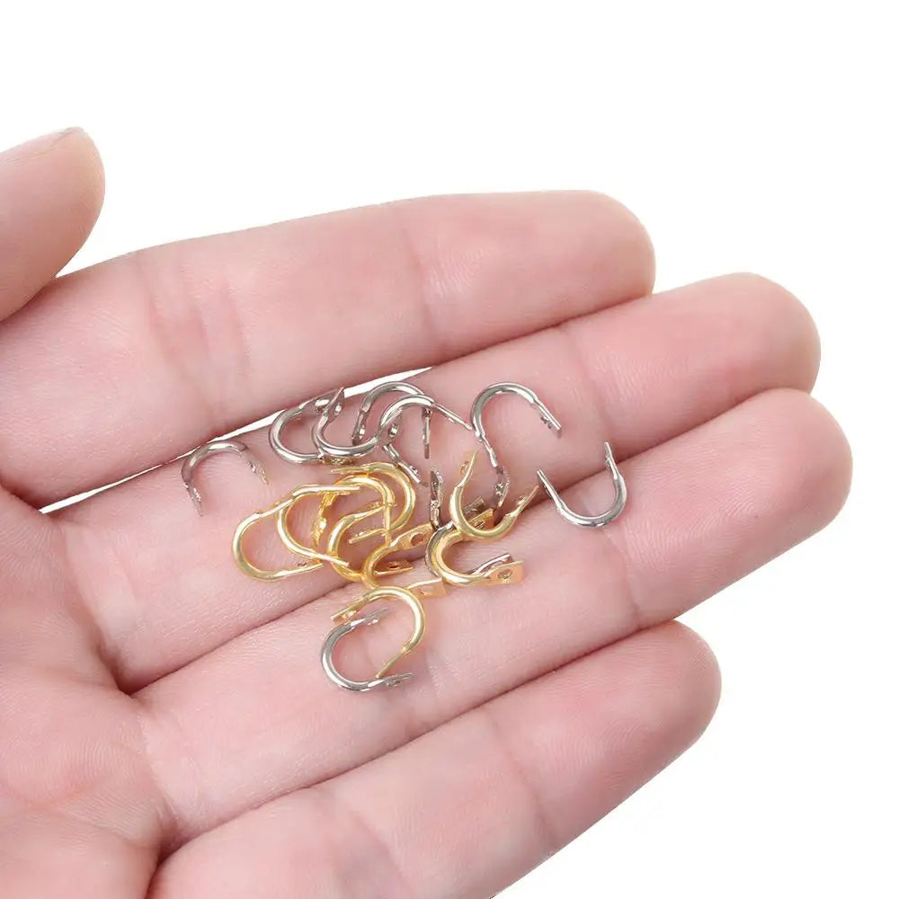 50PCS/Lot Folded U-Shaped Clip Clevises Easy-Spin Solid Brass Fishing Lures Artificial Bait Spinner Outdoor Fishing Accessories