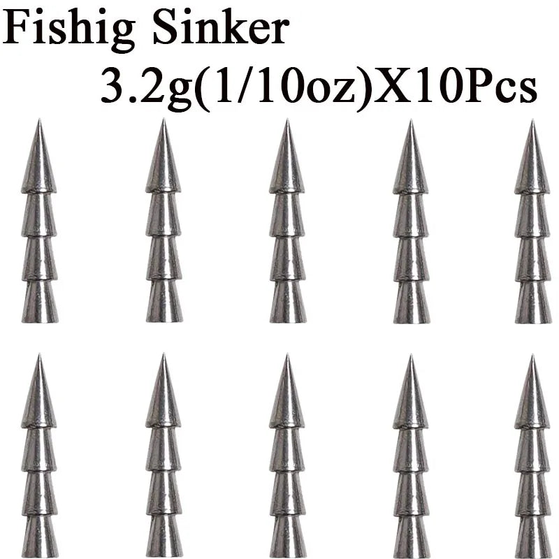 10pcs/lot Fishing Insert Weight 0.5g 1g 1.5g 2g 3.2g 4g Weight Sinker Fishing Soft Bait Fishing Accessories Wild Frontier Gear LLC