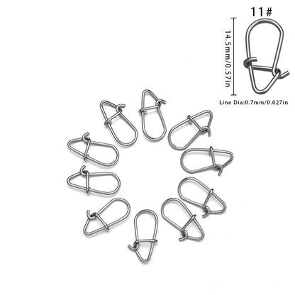 100pcs/lot nice Snap Fishing Barrel Swivel Safety Snaps Hooks Fishhook Fishing Tackle Box Accessory tool lures