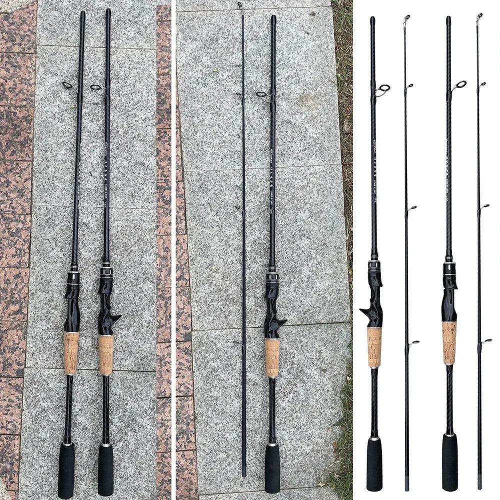 1.8M 1.65M Fishing Rod Carbon Fiber Spinning Casting Lure Pole Bait WT 8-25G Line WT 8-15LB Hard Fast Bass Fishing Rods - Wild Frontier Gear LLC