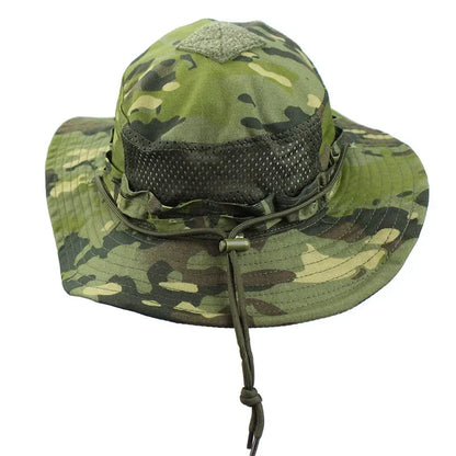 Men Camouflage Tactical Hat Bucket Multicam Sunscreen Rounded Hats Summer BreathableCap Hunting Hiking Outdoor Balaclava