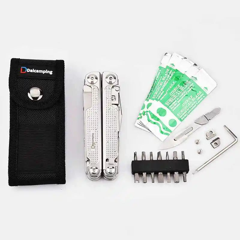 Daicamping DL302 Multitools Folding Knife Scissor Cutter EDC Multi-tools Survival Gear Manual Multifunctional Multi Tool Plier Wild Frontier Gear LLC