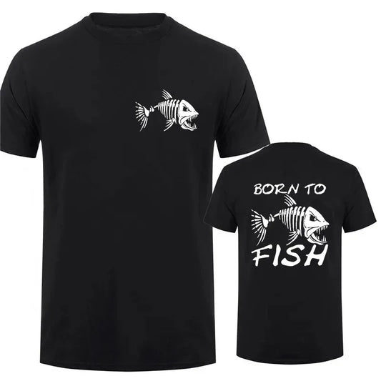 Born To Fish Funny Shirt Fashion Fisherman T-shirts Short Sleeve Funny Fishing Lover Tshirts Casual Summer Men's Street T-shirt - Wild Frontier Gear LLC