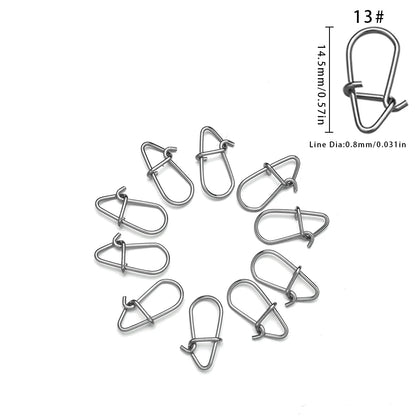 100pcs/lot nice Snap Fishing Barrel Swivel Safety Snaps Hooks Fishhook Fishing Tackle Box Accessory tool lures