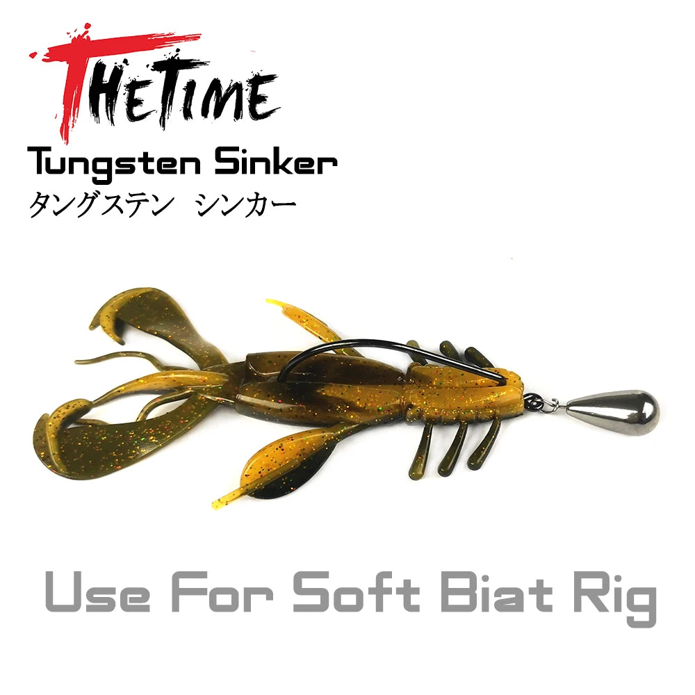 THETIME 1.8-21g Drop Shot Tungsten Sinker Weights Soft Lure Free Rig Hook Connector line Sinkers For Bass Fishing Accessories Wild Frontier Gear LLC