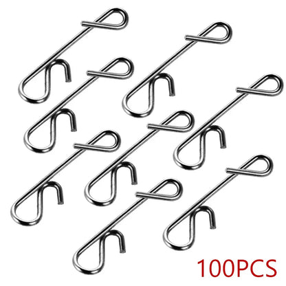 100pcs Fishing Swivel Snap Fast S M L XL XXL Size Snap Connector Knotless Stainless Steel Swivels High Quality