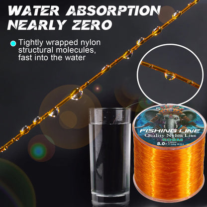 Sougayilang 500m Nylon Fishing Line Monofilament 0.14-0.50mm Max Drag 38LB Superior Material Smooth Line for Seawater Freshwater