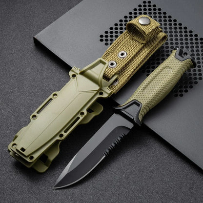 high-quality Stainless Steel Tactical Knife, Wilderness Survival Knife, Portable Self-Defense Straight Knife Set