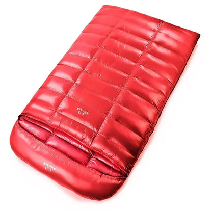2 Person White Duck Down Filled Camping Or Home Sleeping Bag Thin Suitable For Warm Weather Size 220 X 130cm Large Space