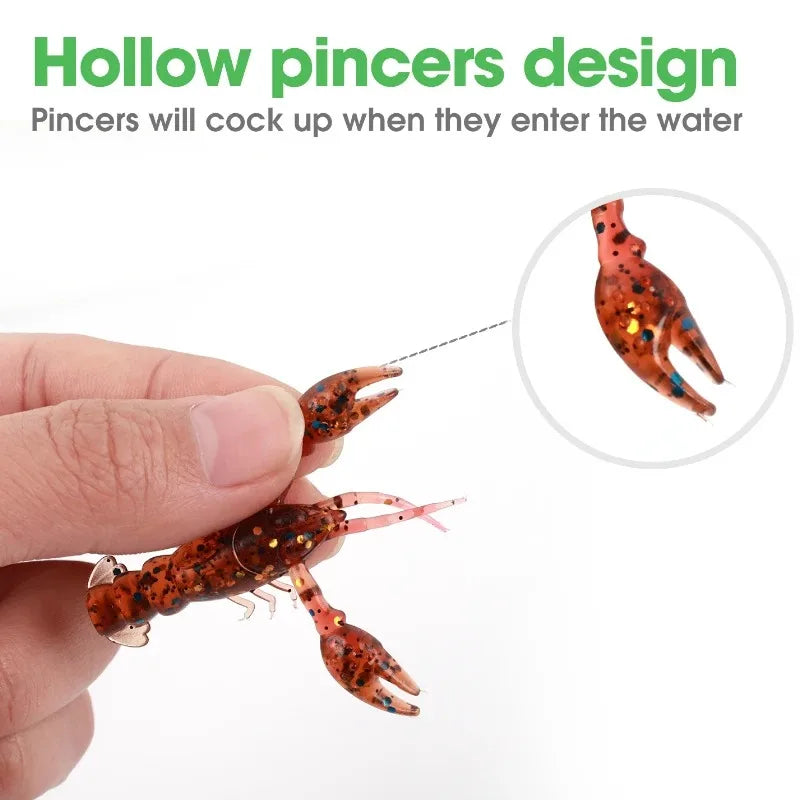 5/10/20pcs Lure Artificial Bait Shrimp Lobster Crayfish Worm Shad Eel Needfish Swimbait Jig Head Fishing Tackle Lure Accessories Wild Frontier Gear LLC