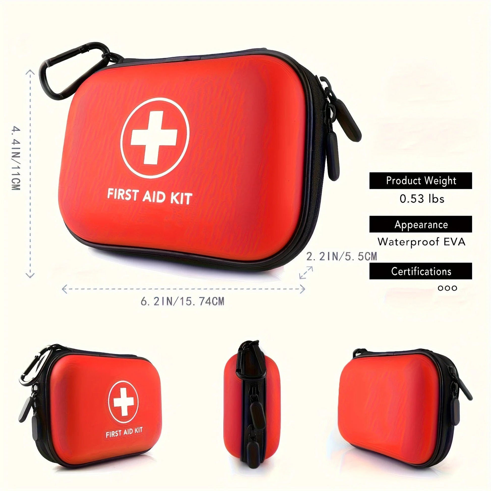 First Aid Kit Complete, 104Pcs Water-Resistant Hard Shell Small Case. Perfect For Travel, Outdoor, Home, Office,Camping, Hiking Wild Frontier Gear LLC