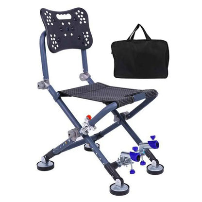 Portable Four-leg Fishing Chair Folding Fish Chair 180 Degree Adjustable Backrest Recliner Aluminum Alloy Camping Chair Stool - Wild Frontier Gear LLC