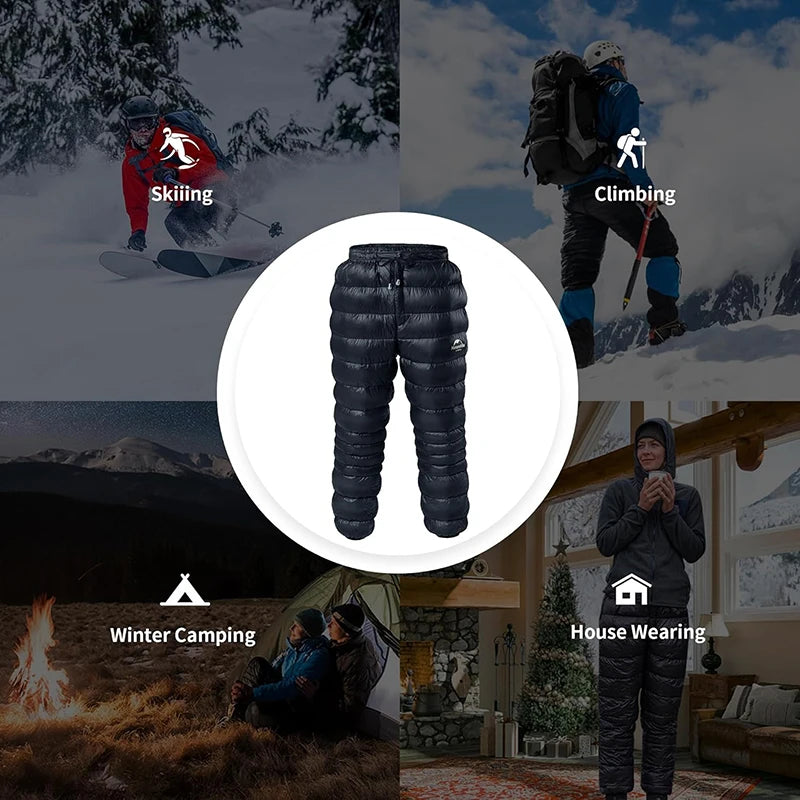 Naturehike Outdoor Down Pants Waterproof Wear Ultralight Thermal Hiking Pants Camping Warm Winter Goose Down Pants NH18K210-K