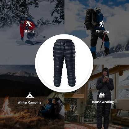 Naturehike Outdoor Down Pants Waterproof Wear Ultralight Thermal Hiking Pants Camping Warm Winter Goose Down Pants NH18K210-K