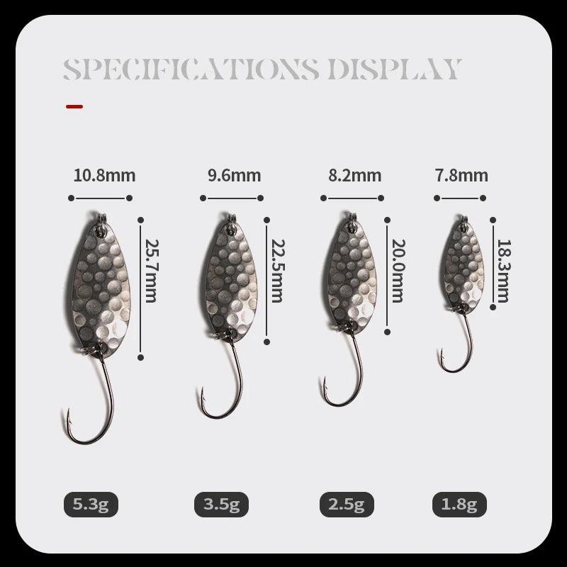 Tungsten Jig Spinner Lure for Bass and Trout Fishing - Available in 1.8g, 2.5g, 3.5g, and 5.3g - Wild Frontier Gear LLC