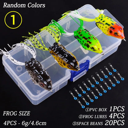 24PC 6g 8g 13g Lifelike Soft Small Jump Frog Engaging Bait Silicone Bait for Crap Fishing Lure Set Kit Gear Crankbait Tackle Box