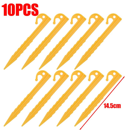 Outdoor Camping Tent Nails Sand Ground Triangular Stake Ground Awning Camping Tools Plastic Tent Pegs Nail Accessories 20/10pcs Wild Frontier Gear LLC