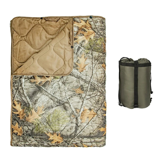 Vilead Maple Winter Warm Waterproof Quilt Wearable cape With Button Camo Woobie Blanket Waterproof Poncho Liner for Outdoor Camp Wild Frontier Gear LLC