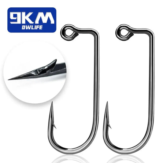 Fishing Jig Hook 50~200Pcs 90 Degree Jig Hook High Carbon Steel Long Shank Jig Head Mold Aberdeen Hook Saltwater Fishing Tackle