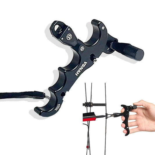 Aluminum Compound Bow Release Aid Archery Caliper Adjustable 360° Thumb 4 Finger Grip Arrow Trigger Wristband Shooting Pro Hunti - Wild Frontier Gear LLC